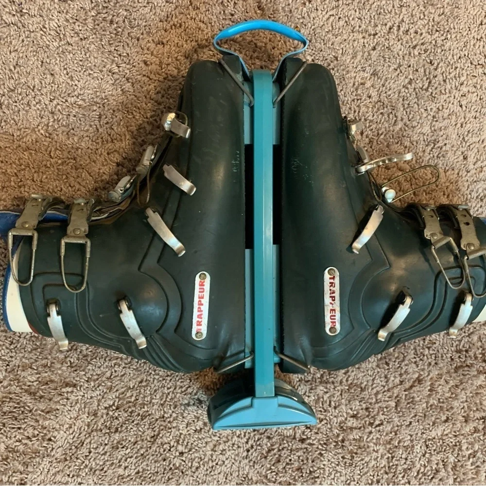 Vintage Trappeur Ski Boots Green Size 12
